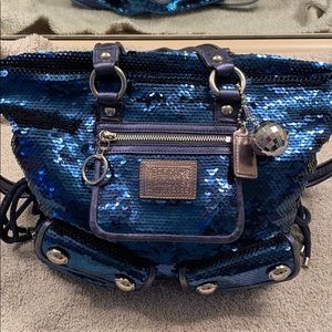 Coach blue sequin purse.